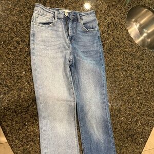 Risen high rise straight leg jeans